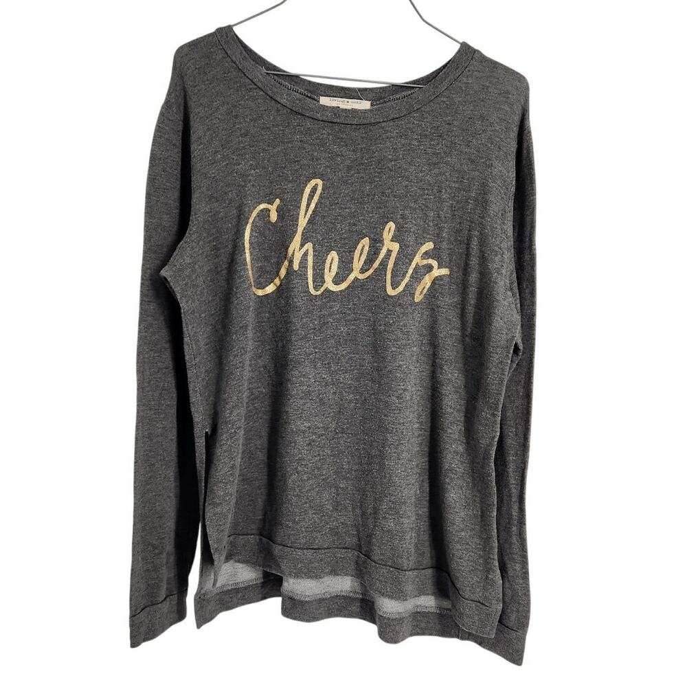 Living Doll Gray "Cheers" Long Sleeve Top Womens Size 1X